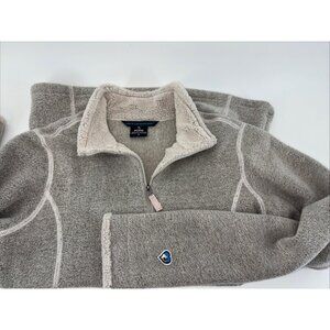 Kuhl Alpaca Fleece Quarter Zip Pullover Tan Sweater Jacket Womens Size Small